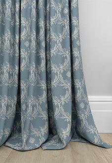Trellis Prints, Vine and Bloom Raffs Blue - Made to Measure Curtains